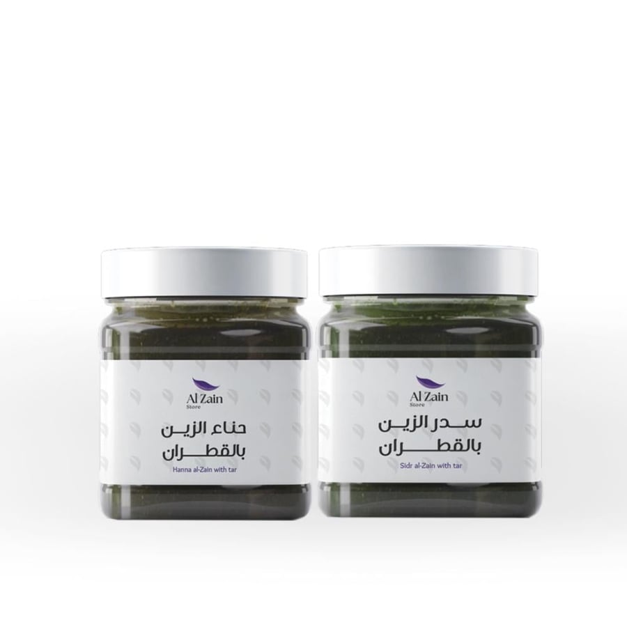 بكج حناء وسدر  القطران بوسط زيتي500 جرام