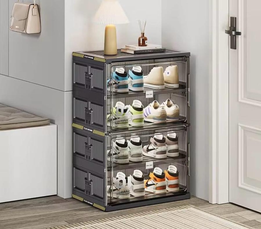 Transparent shoes organization, 4 layers