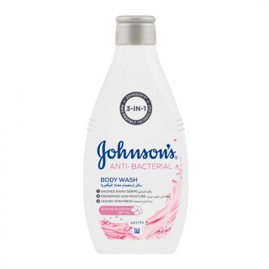 Johnson antibacterial body wash that maintains skin hydration with almond blossom extract 400ml
