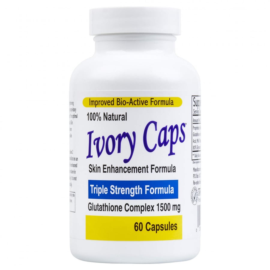 Ivory Caps pills for skin whitening with glutathione formula 60 capsules 1500 grams