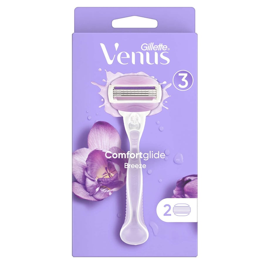 Gillette Venus Comfort Glide razor and blades women's shaving machine purple color 3 blades