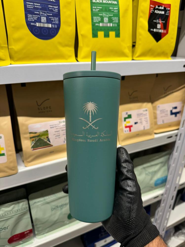 مق سيفين ونخله نوعين غطاء 24oz - اخضر