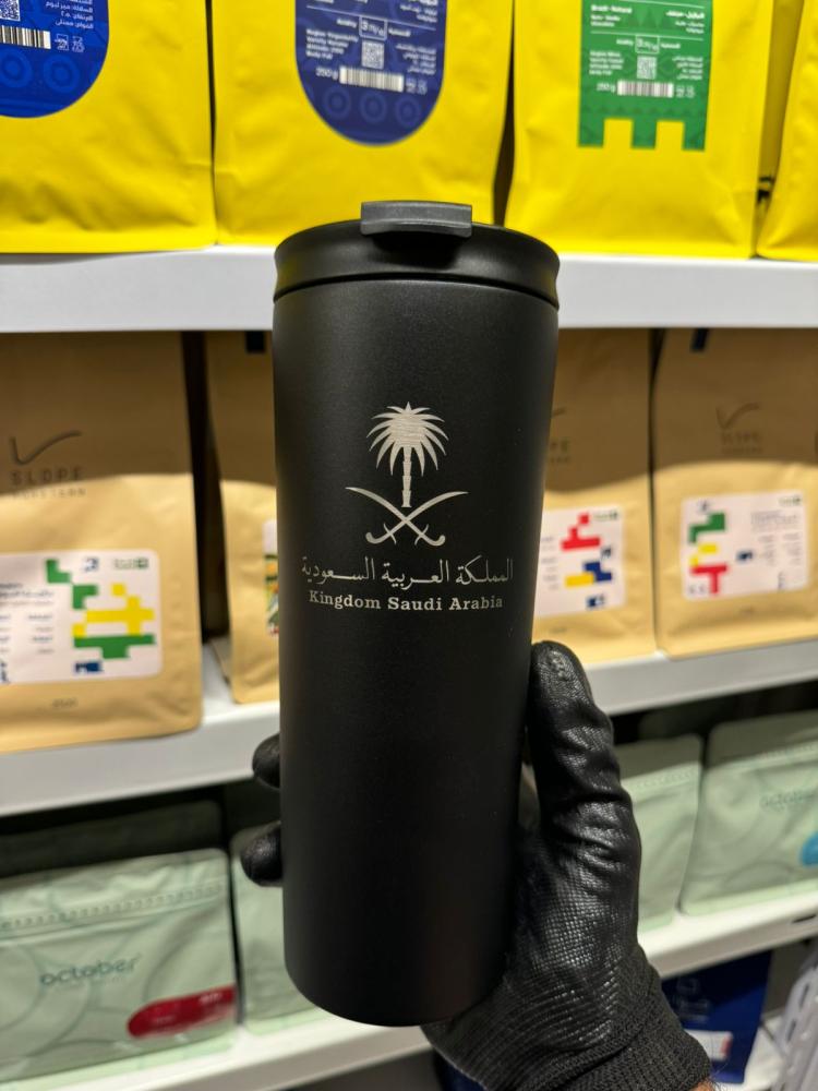 مق سيفين ونخله نوعين غطاء 24oz - اسود