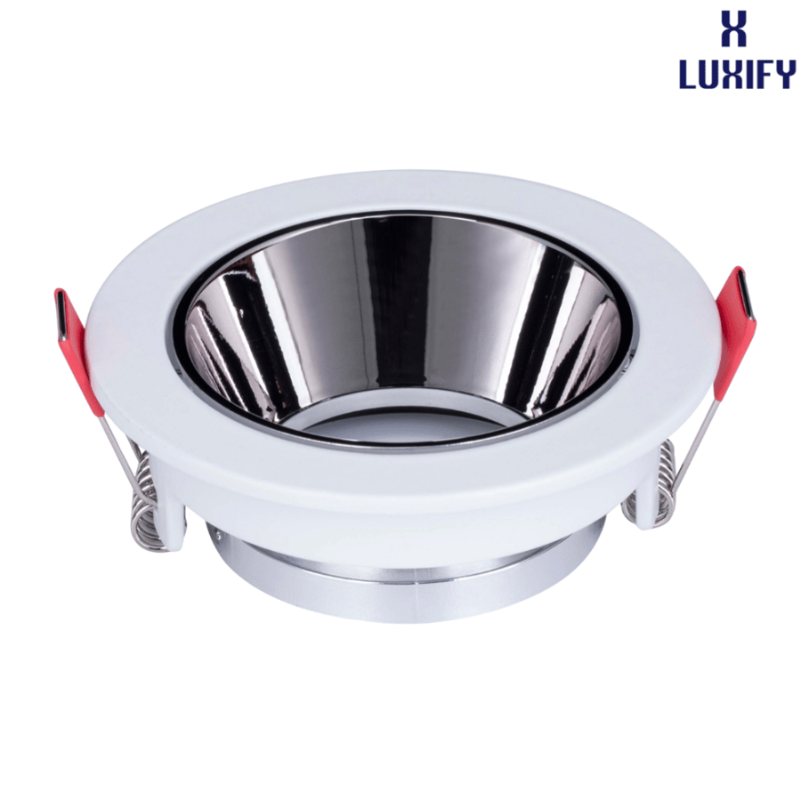 فريم مانع للتوهج 7 سم أسود كروم UV إطار أبيض LUXIFY