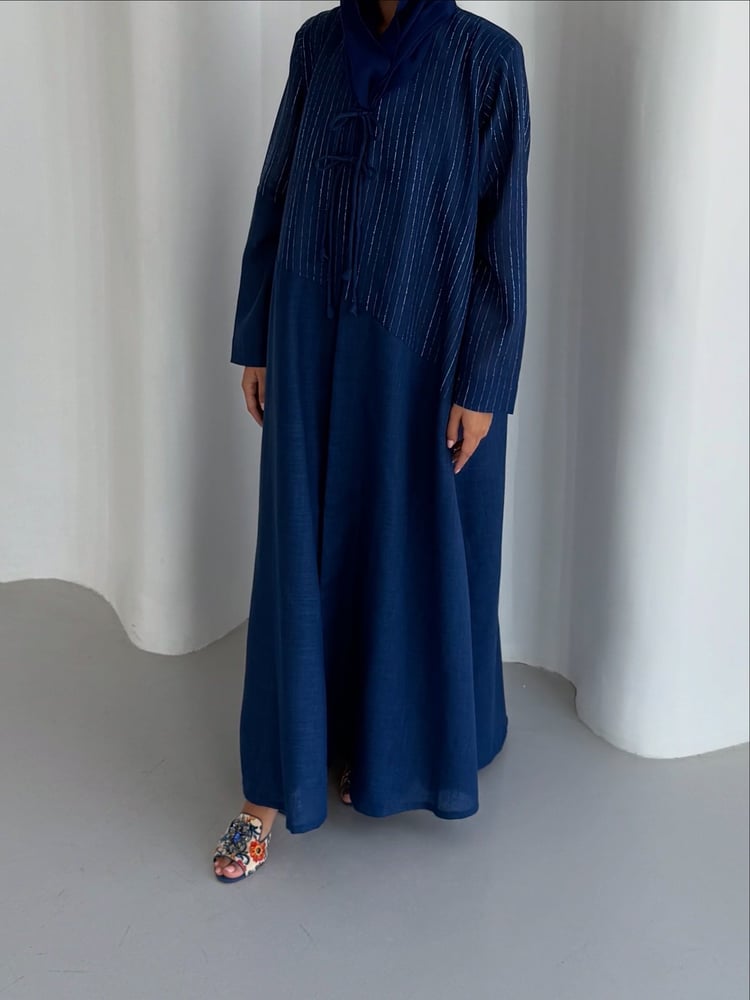 Linen Blue Abaya - R10