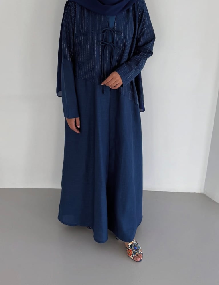 Linen Blue Abaya - R10