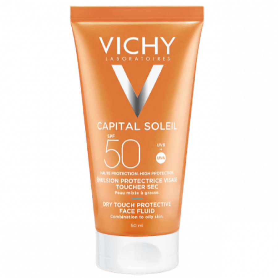 كابيتال سوليل كريم واقي من الشمس Spf 50 سائل بلمسة جافة و مانع للمعان