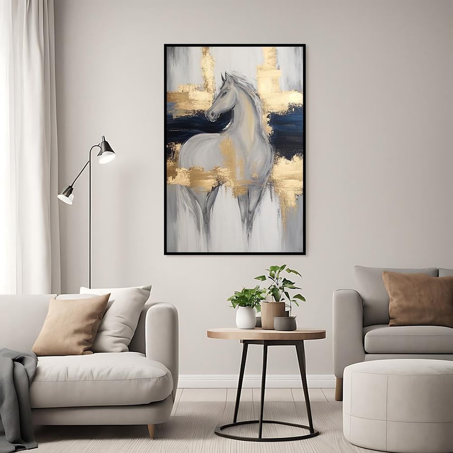 لوحة خيل تصميم مودرن-لوحات الخيل-فن الابتكارات للوحات الجدارية