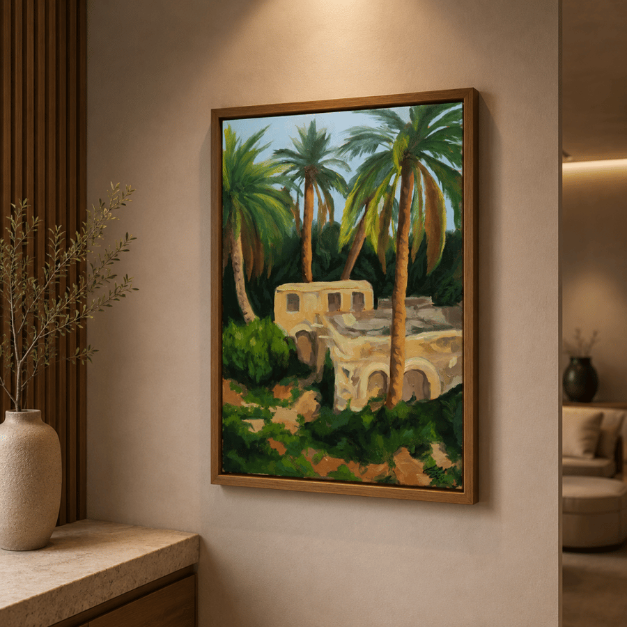لوحة زيتية - مزرعة النخيل