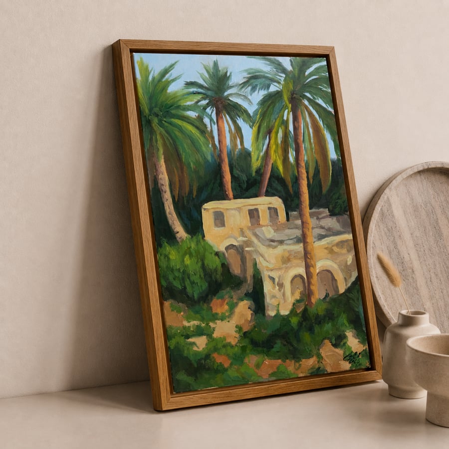 لوحة زيتية - مزرعة النخيل