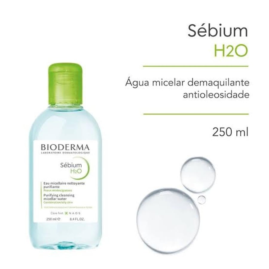 بيوديرما سيبيوم H2O ينظف ويزيل المكياج للبشره الدهنيه 250 مل