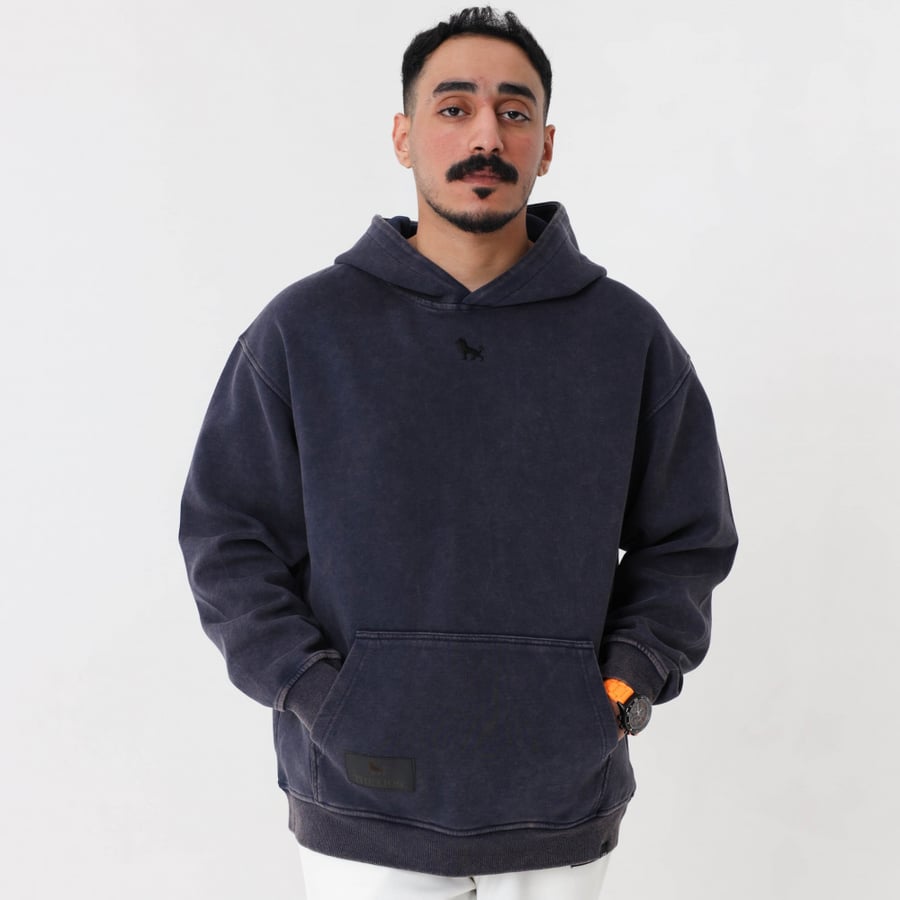 blue hoodie