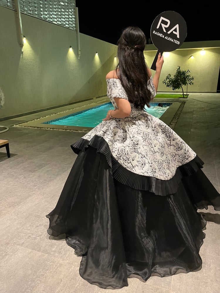 Noir Cascade Gown