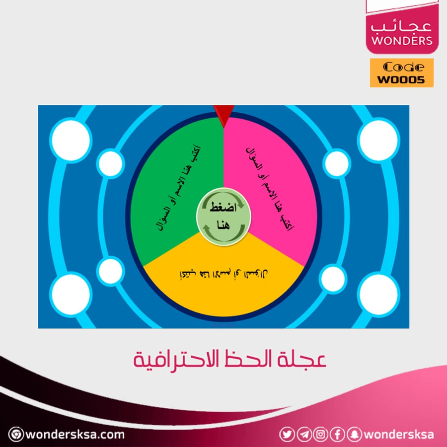 عجلة الحظ الاحترافية الرقمية لتنفيذ المسابقات والفعاليات المختلفة