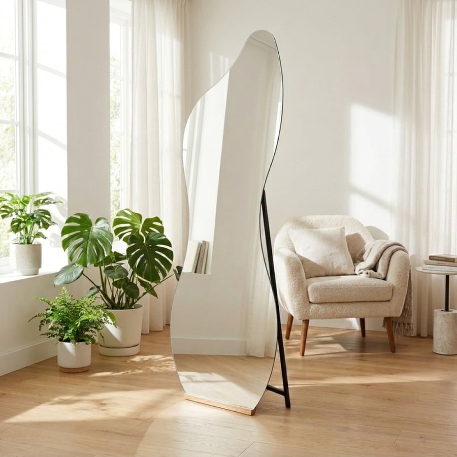 مرايا أرضية أنيقة بتصميم متعرج 165cm