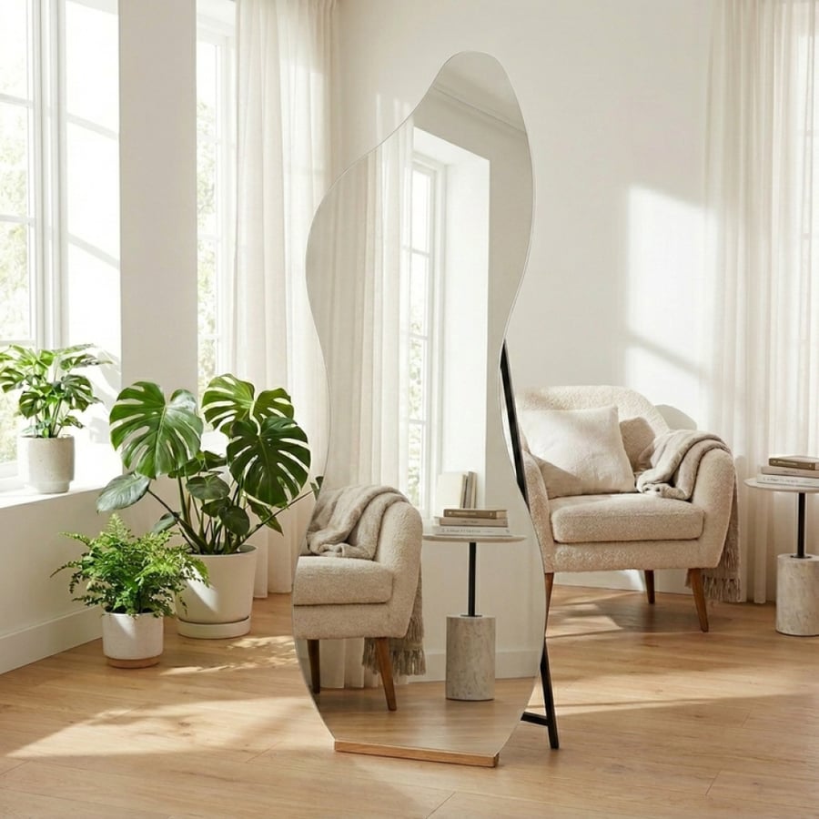 مرايا أرضية أنيقة بتصميم متعرج 165cm