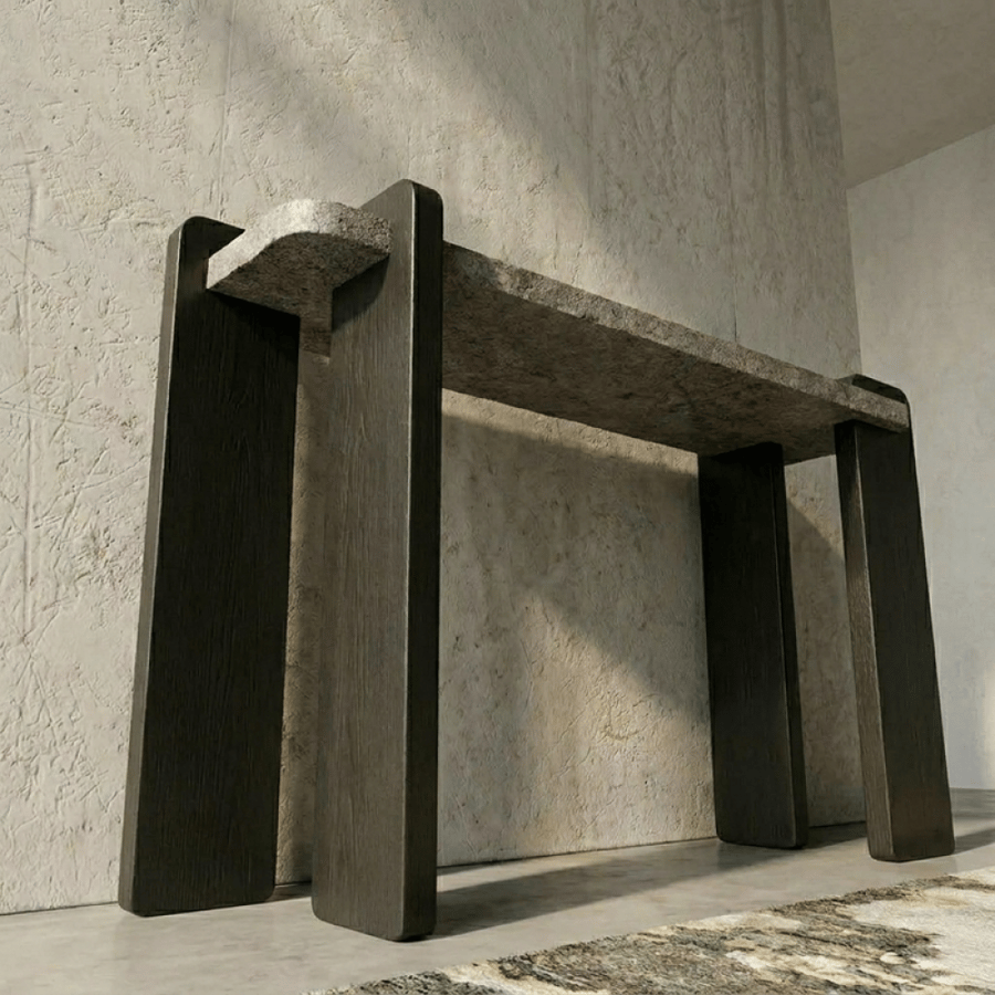 كونسول مستطيل رمادي بتصميم عصري – 120 سم