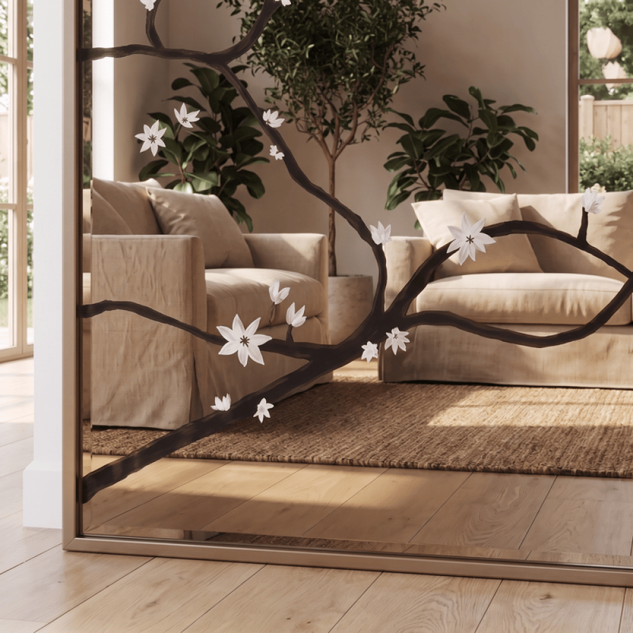 تصميم جداري بمرآة بمعجون نسيجي – شامبين
