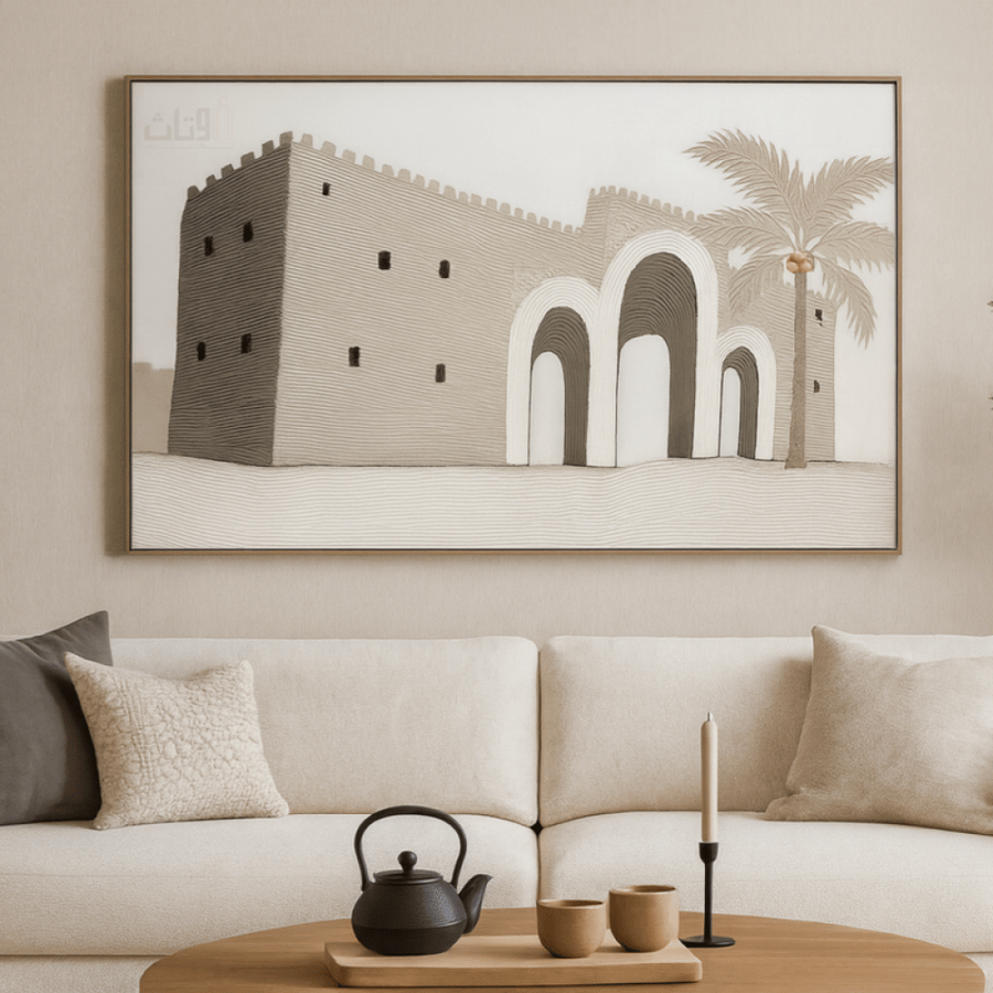 لوحة جدارية هندية كبيرة من لوح ألياف خشبية – متعددة الألوان