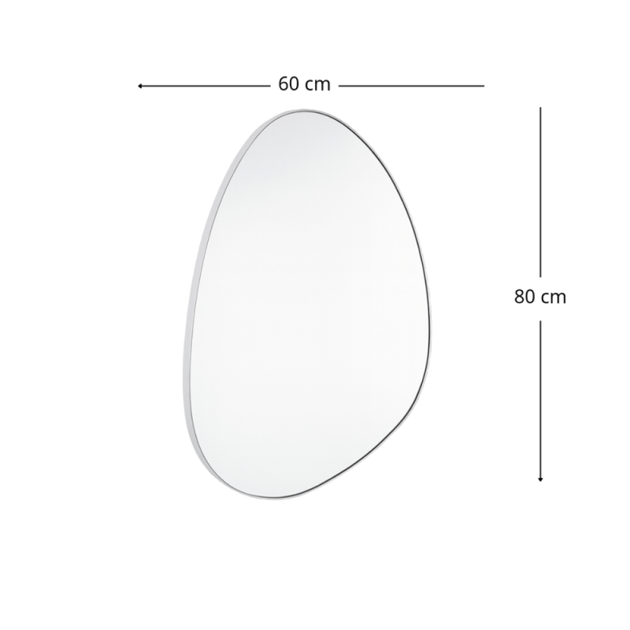 مراية حائط بإطار خشبي – رمادي – شكل غير منتظم – 80×60