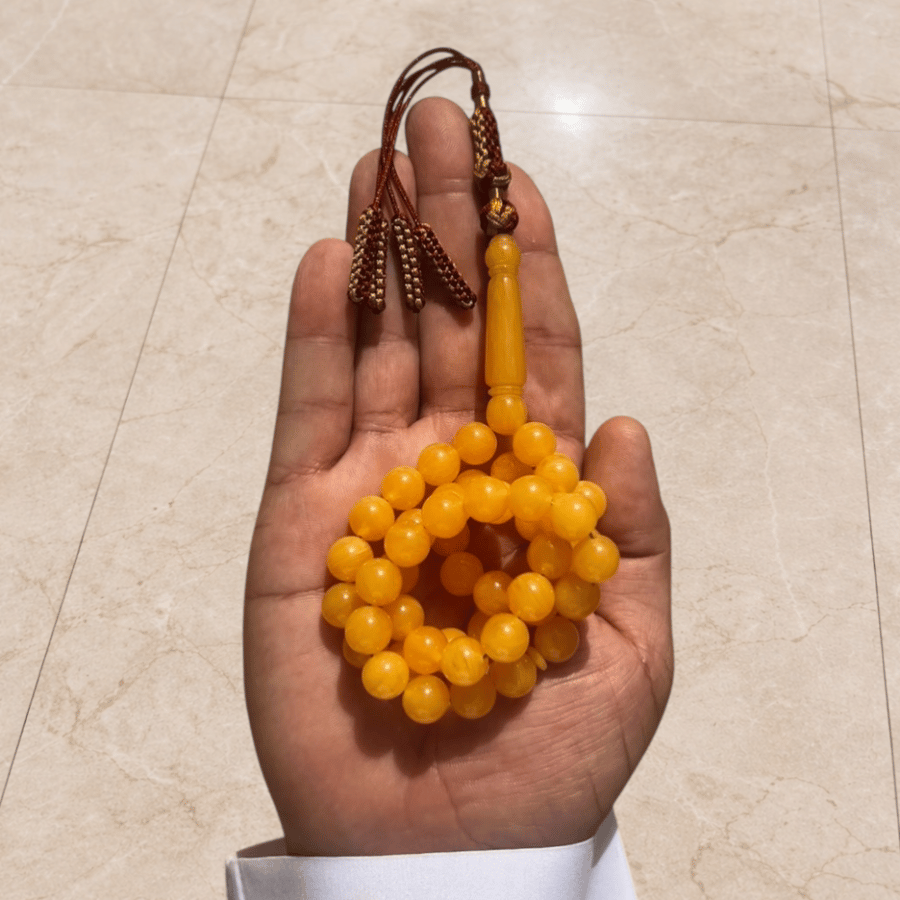 سبحة بكلايت برتقالي كركوشة عنابية