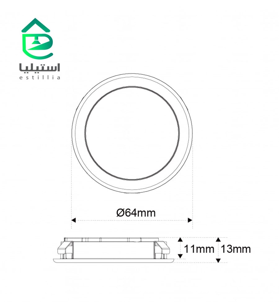 انارة دائري اطار ستانلس ستيل ذات لونين 3 قطع