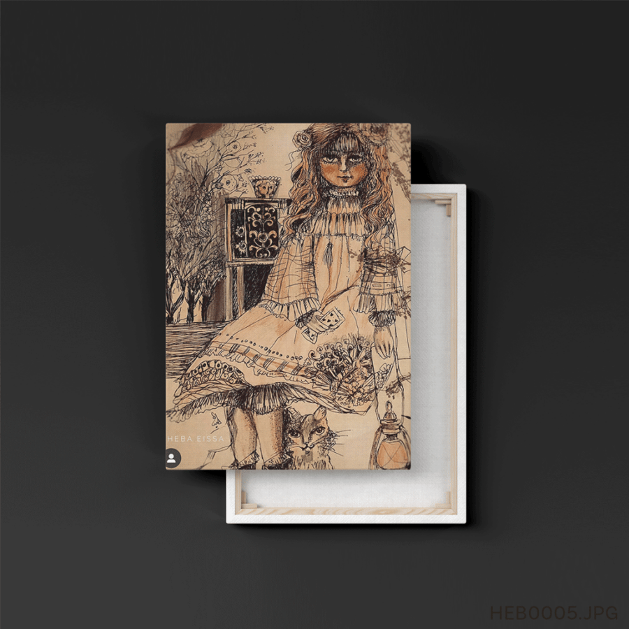 طفلة لها رسمة - (T-HEB0005)