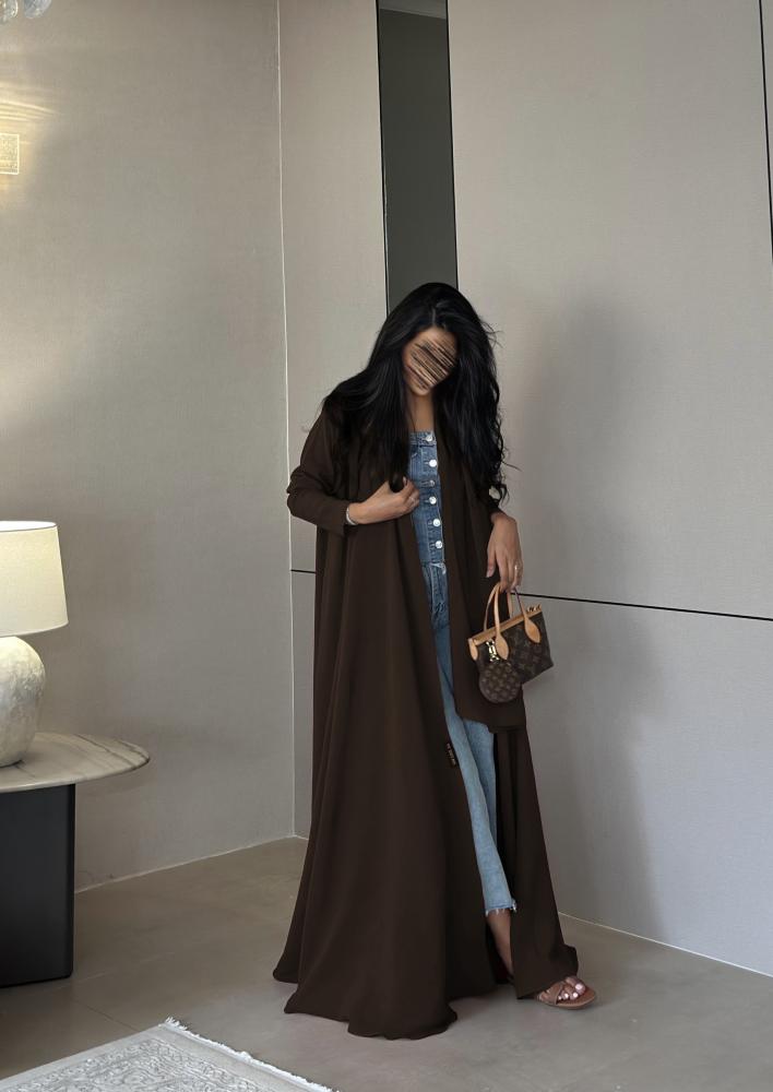 عباية تربل كلوش كريب أمريكي بني