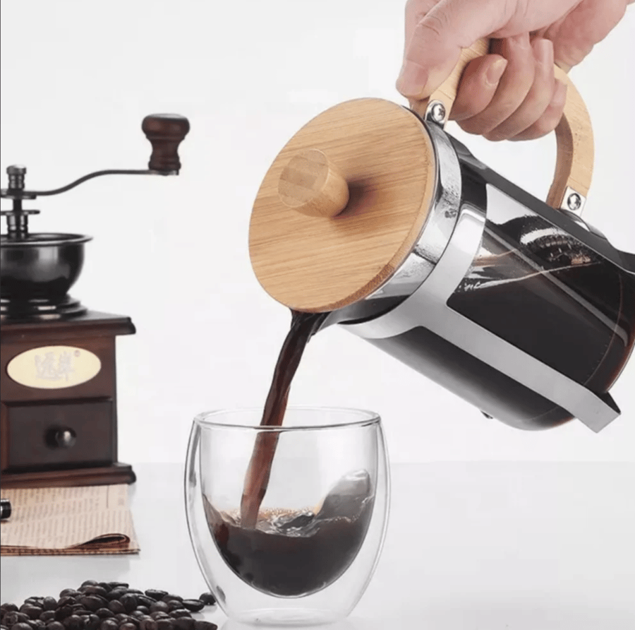 French Press - فرنش بريس بمقبض خشبي