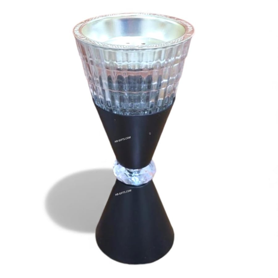 A set of 12 modern crystal incense burners designed with a black base