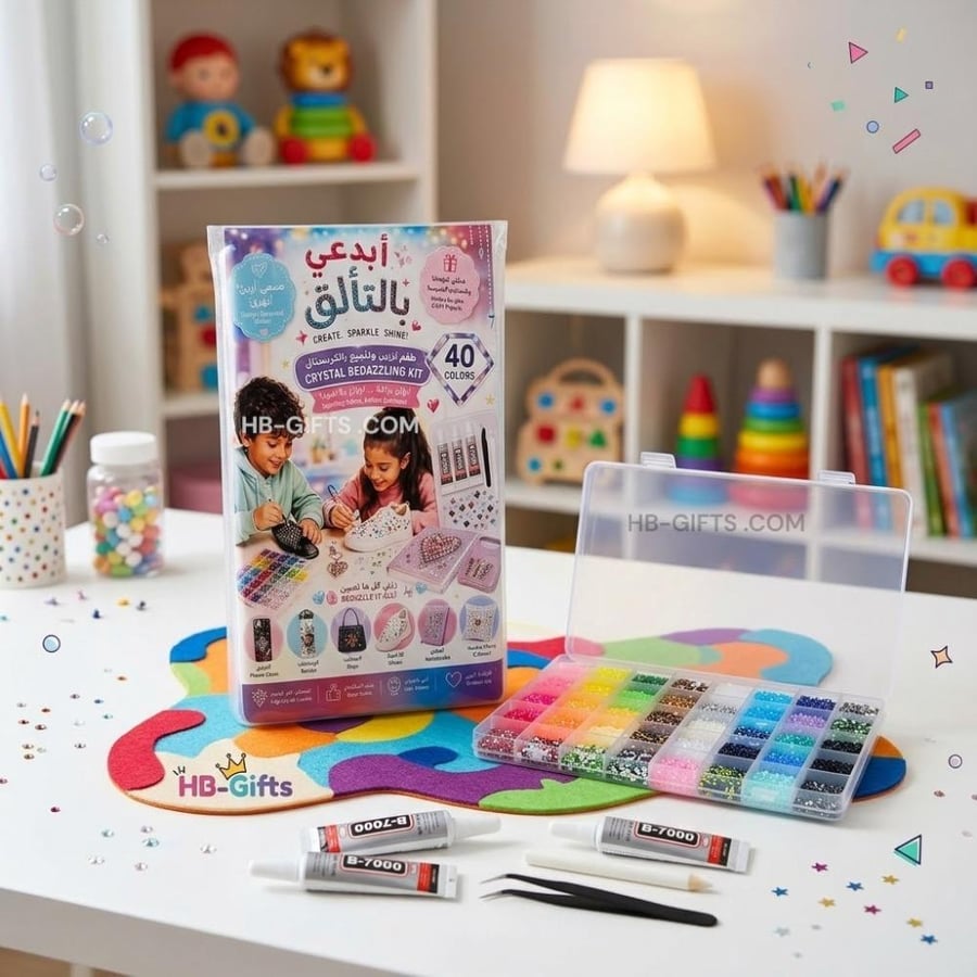 طقم تزيين بالاحجار الملونه للاطفال