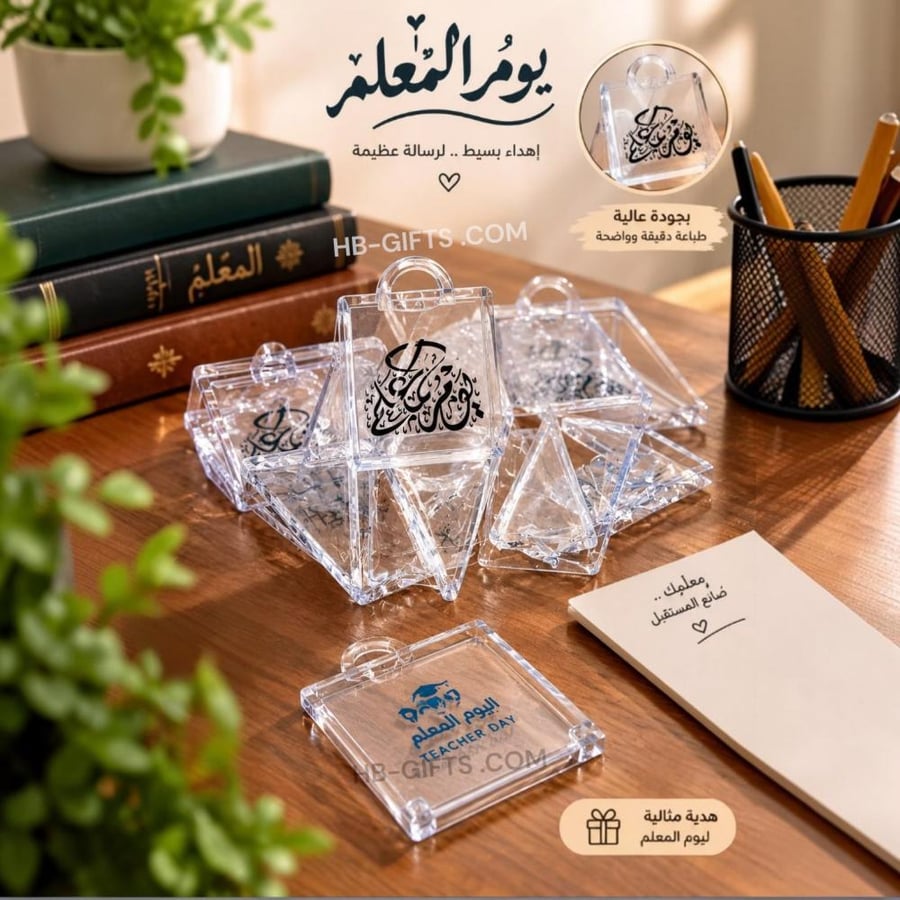 مجموعه (12) من استاندات اكليريك انيقه لتنسيق هدايا يوم المعلم| توزيعات يوم المعلم
