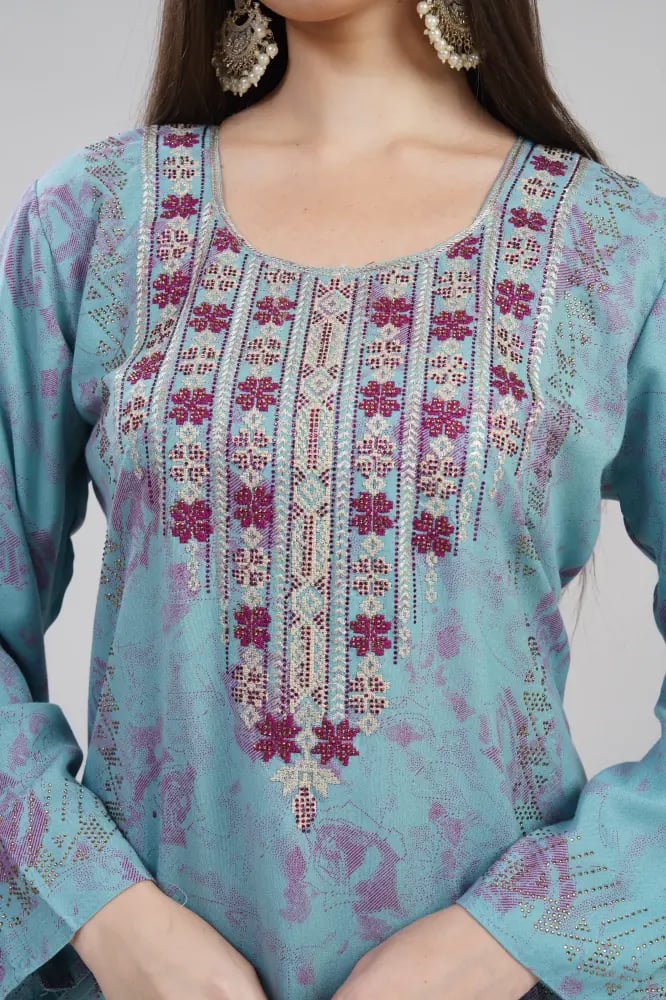 جلابية مخور اماراتي لون سماوي موديل SX6-120