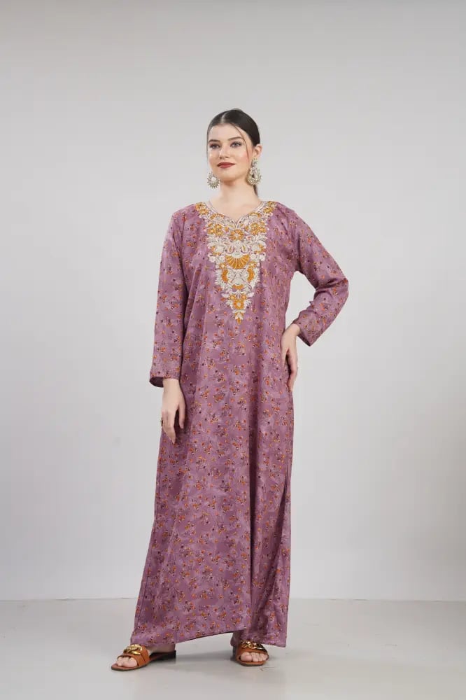 جلابية مخور اماراتي لون لحمي موديل SX6-118