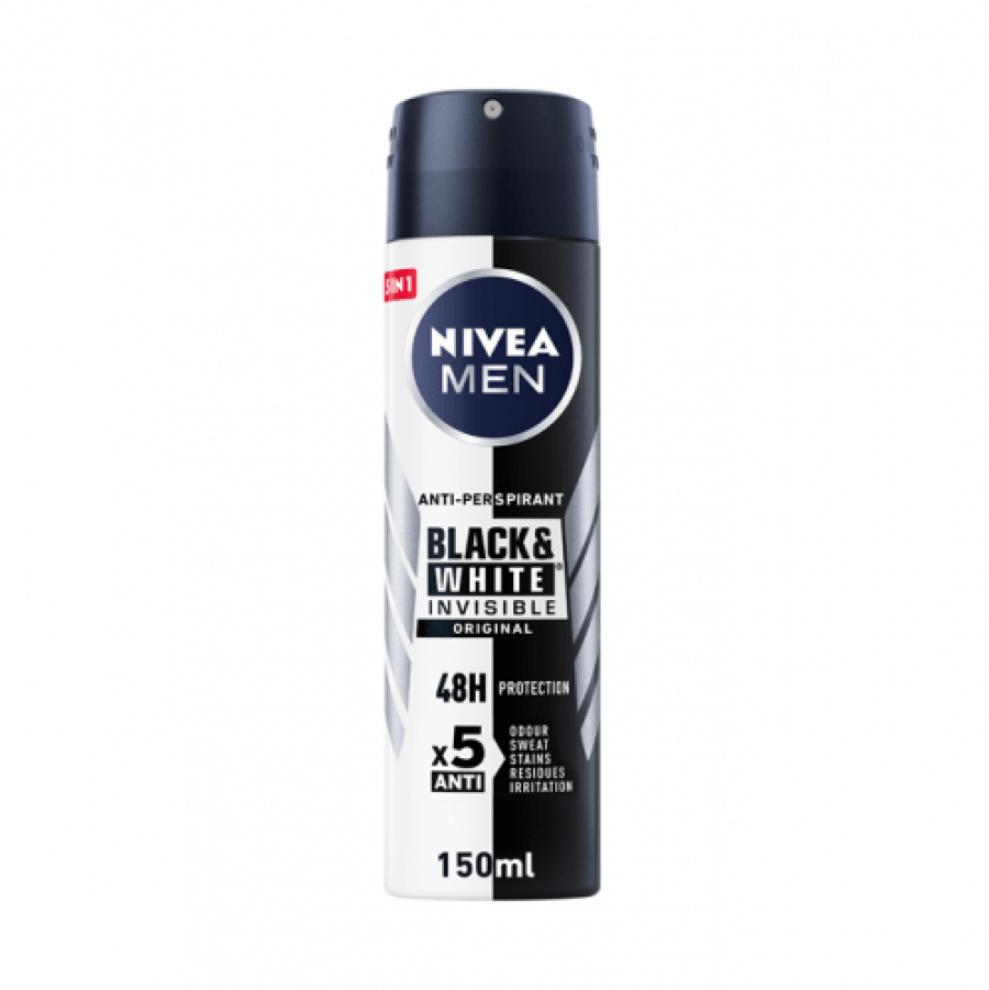 Nivea men's deodorant spray for black and white clothes - 150 ml