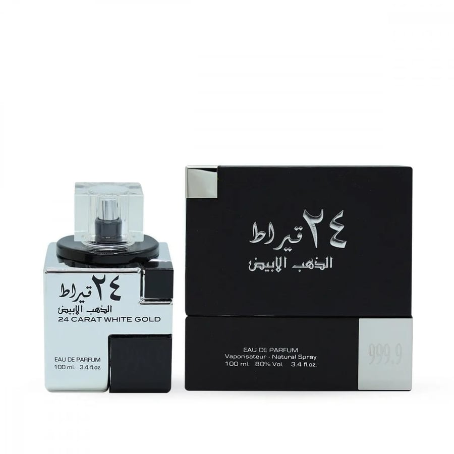 عطر 24 قيراط الذهب الابيض من لطافة للرجال ايو دي بارفان 100 مل