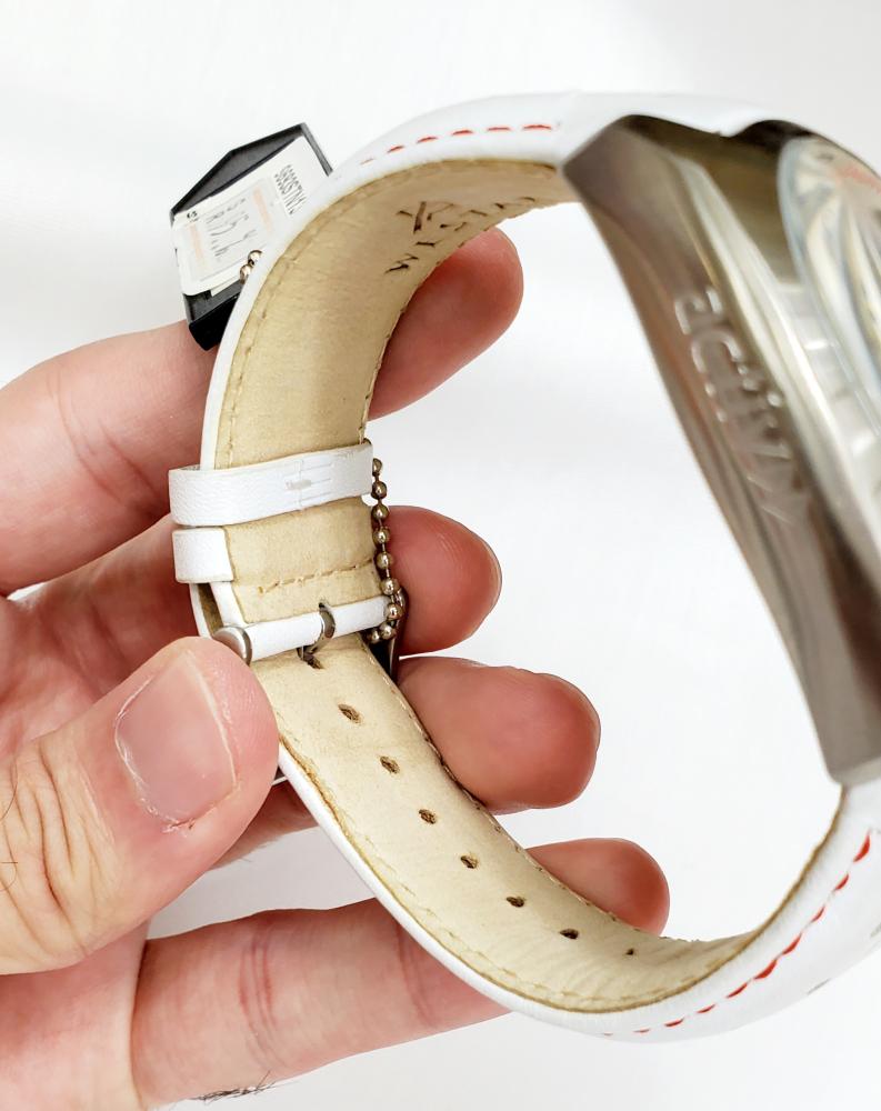 ساعة وستار أكتيف الرياضية كرونو غراف مينا ابيض مقاس 52mm بتاريخ جلد للرجال - فنتج