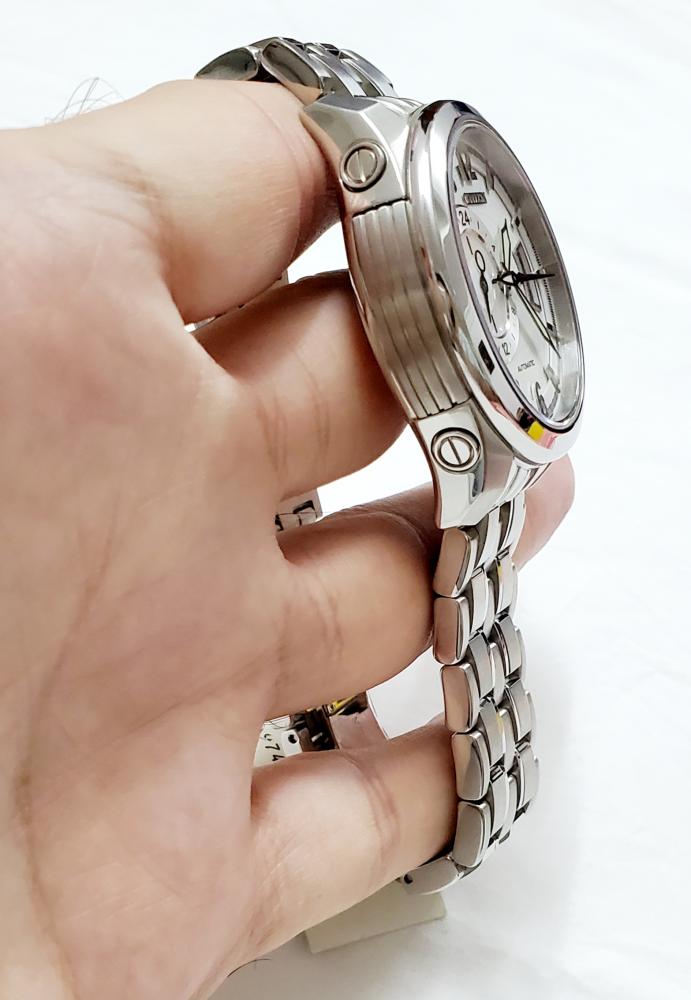 ساعة سيتزن اليابانية الفاخرة اوتوماتيك (Citizen Meccanico) بتاريخين مقاس 47mm ستانلس ستيل فضي للرجال فنتج - NP3000-54A