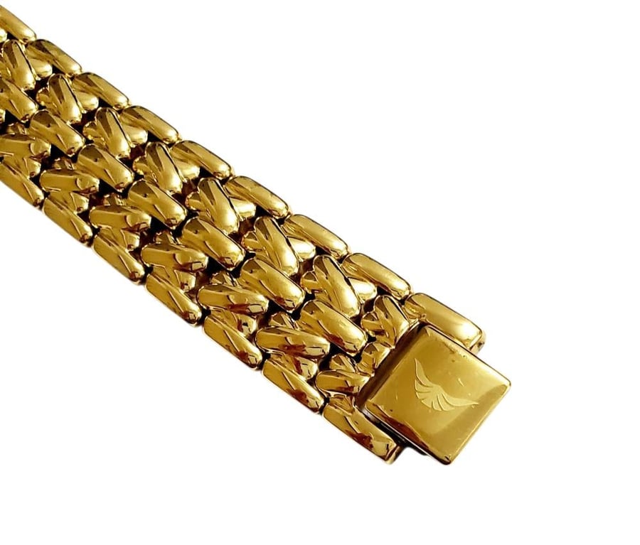 ساعة سيكو فينكس الفاخرة ( PHOENIX ) مينا صدفي ضد الخدش مقاس 30mm-34mm ستانلس ستيل مطلي ذهبي للرجال - Vintage P34
