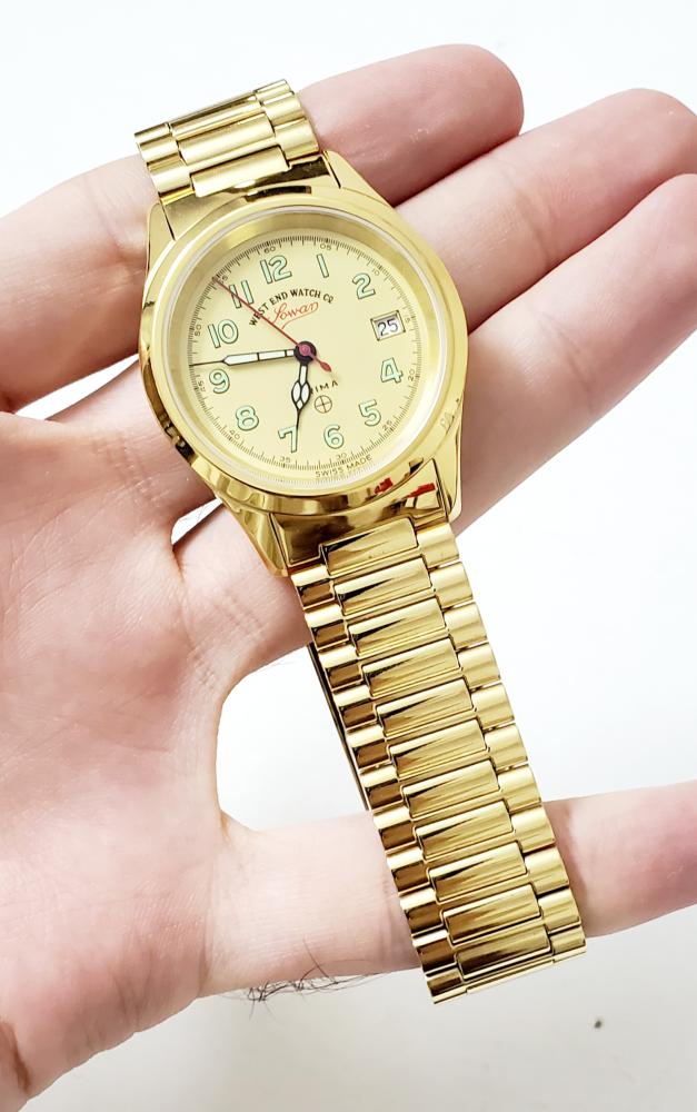 ساعة وست اند واتش كو كوارتز انالوج 34mm أرقام انجليزي ستانلس ستيل ذهبي للجنسين - فنتج