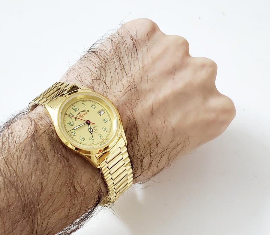 ساعة وست اند واتش كو كوارتز انالوج 34mm أرقام انجليزي ستانلس ستيل ذهبي للجنسين - فنتج