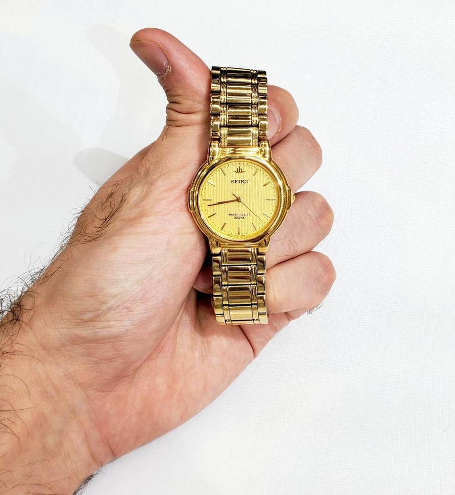 ساعة سيكو فئة لاسال اليابانية انالوج كوارتز الرقيقة (lassale) ستانلس ستيل ذهبي 30mm-34mm للرجال - فنتج
