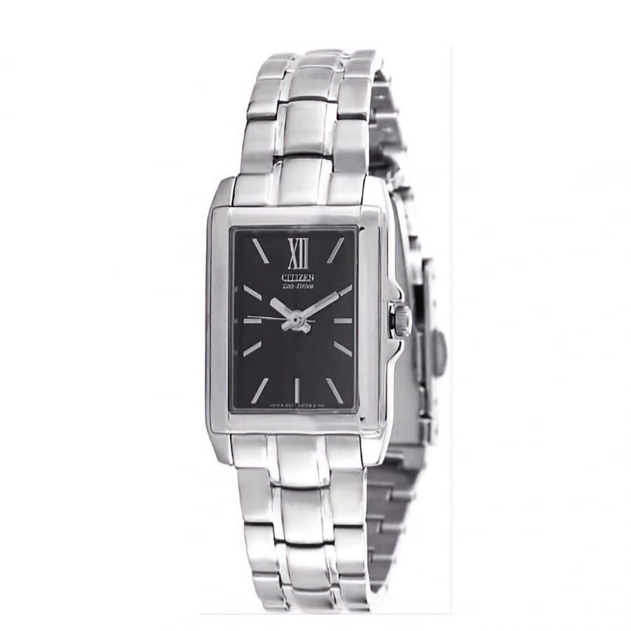 Citizen Eco-drive Black Dial Stainless Steel Silver For women Watch-EP5760-50E