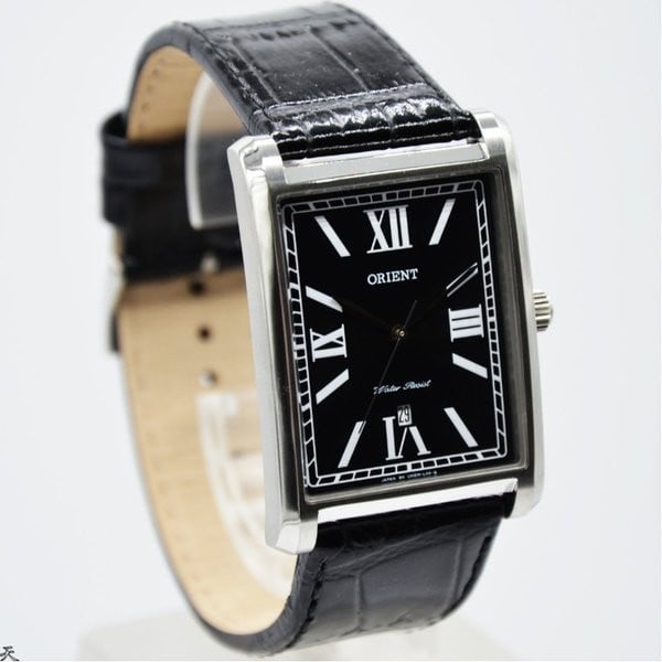 Orient Classic Japanese Analog Quartz Date Black Leather Watch 36mm for Men - SUNEM002B0