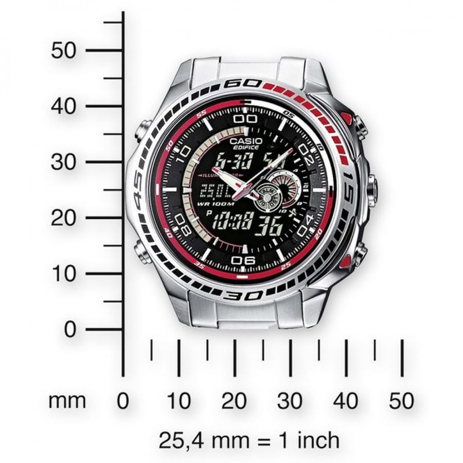Casio Edifice Analog-Digital Black Dial Men's Watch - EFA-121D-1AVDF