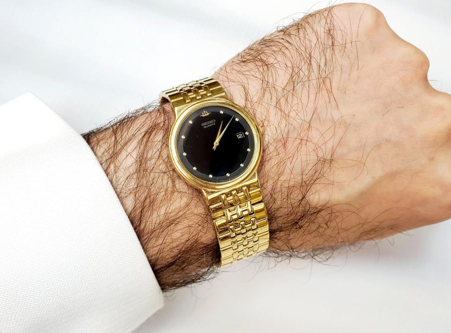 ساعة سيكو فئة لاسال اليابانية انالوج كوارتز الرقيقة (lassale) ستانلس ستيل ذهبي 30mm-34mm للرجال - فنتج