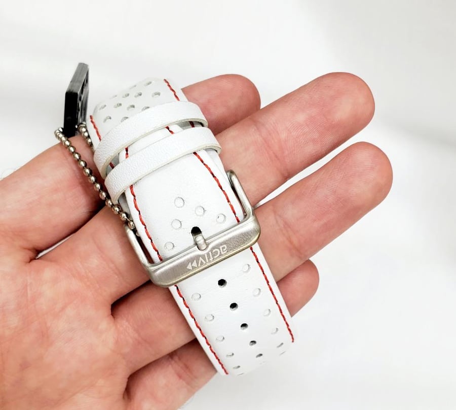 ساعة وستار أكتيف الرياضية كرونو غراف مينا ابيض مقاس 52mm بتاريخ جلد للرجال - فنتج