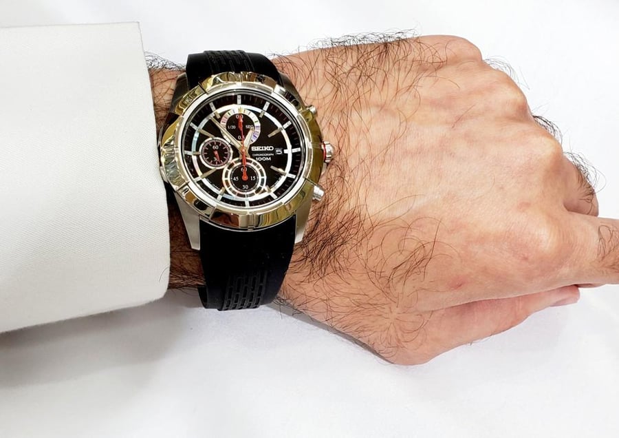 ساعة سيكو الرياضية LORD كرونو غراف كوارتز بسير بلاستيك ربر للرجال - Limited