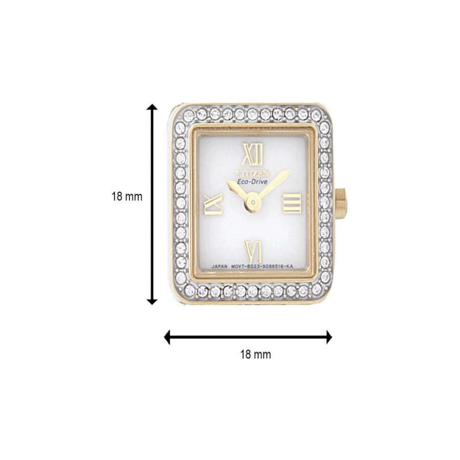 Citizen Ladies Gold Tone Silhouette Crystal Watch EW9792-58A