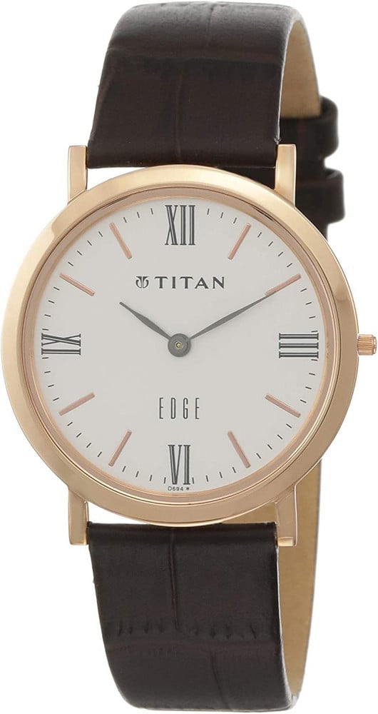 ساعة تايتان ايدج الهندية الرقيقة انالوج كوارتز - NH679WL01A - TITAN EDJ WATCH NEW